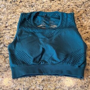 Green with cut outs Women's Sports Bra
